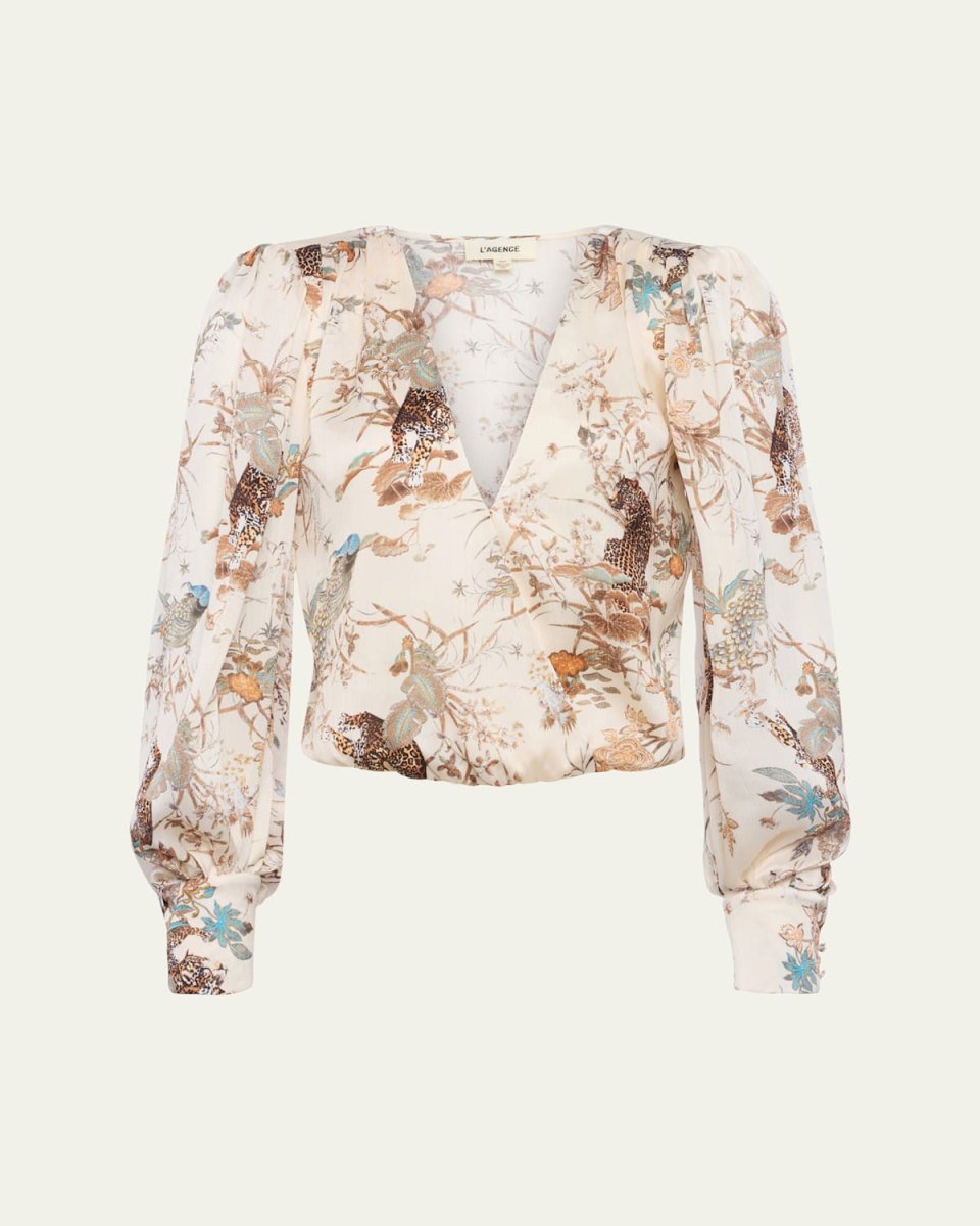 Tapestry Jungle Kyoto Voluminous-Sleeve Bodysuit